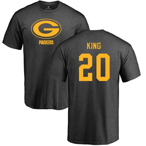 Men Green Bay Packers Ash #20 King Kevin One Color Nike NFL T Shirt->nfl t-shirts->Sports Accessory